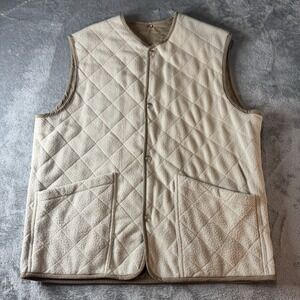 Valentino Quilted Fleece Vest LINER ONLY‎ RARE Size 48 Beige Olive Green Italy